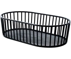 Oval basket, 28x16 cm, juodas