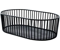Oval basket, 34x20 cm, juodas