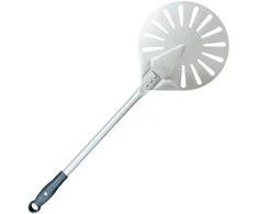 Pizza peel, 53 cm long, round, perforated