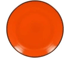 RAK PORCELAIN Plokščia lėkštė, apvali 24 cm, oranžinė FIRE