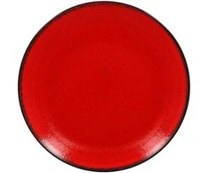 RAK PORCELAIN Plokščia lėkštė, apvali 24 cm, rauduona FIRE