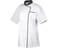 Short-sleeeve jacket, baltas, pilkas border, M, Expression