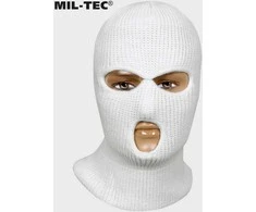 Kepurė Mil-Tec Balaklava balta 3 skylės iš akrilano