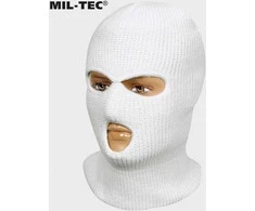 Kepurė Mil-Tec Balaklava balta 3 skylės iš akrilano