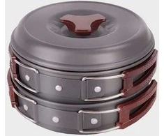Mil-Tec Cook Set Stainless Steel 1 Person Vieno asmens kelioninis virtuvės reikmenų rinkinys