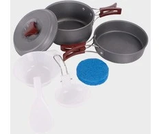 Mil-Tec Cook Set Stainless Steel 1 Person Vieno asmens kelioninis virtuvės reikmenų rinkinys