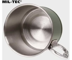 Mil-Tec Metalinis puodelis su karabinu 500 ml žalia