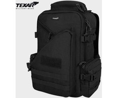 Turistinis kuprinė URBAN 33L, Texar, 7 kišenės, kvėpuojanti nugara ir petnešos, molle sistema ir suspaudimo diržai, velcro lipdukai, juoda