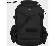 Turistinis kuprinė URBAN 33L, Texar, 7 kišenės, kvėpuojanti nugara ir petnešos, molle sistema ir suspaudimo diržai, velcro lipdukai, juoda