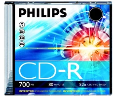 Įrašomas kompaktinis diskas Philips CD-R, 700 MB, 80 min., 52x, 1 vnt. | CR7D5NS01/00