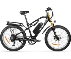 Elektrinis dviratis Cysum M900 Plus, 26", 1000W, 17Ah Panasonic/LG, baltas