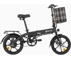 Elektrinis dviratis DYU A1F, 16", 250W, 7,5Ah, juodas