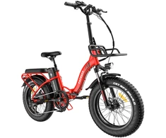 Elektrinis dviratis FAFREES F20 Max, 20", raudonas, 500W, 22,5Ah