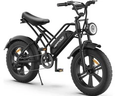Elektrinis dviratis HappyRun G50, 20", 750W, 18Ah, juodas