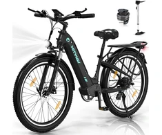 Elektrinis dviratis Hitway BK16, 26", 250W, juodas