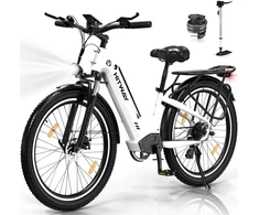Elektrinis dviratis Hitway BK16, 26", 250W, baltas