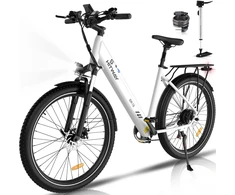 Elektrinis dviratis Hitway BK18, 27.5", 250W, baltas