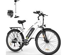 Elektrinis dviratis Hitway BK27, 28", 250W, 12Ah, baltas