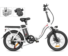 Elektrinis dviratis Samebike CY20, 20", 350W, 12Ah, baltas