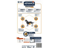 ADVANCE DIET Weight Balance Mini - sausas Maistas šunims mažoms veislems 1,5kg [923526]