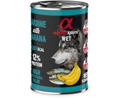 ALPHA SPIRIT WET Sardinės su bananais - šlapias šunų maistas - 400g