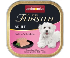 Animoda Animonda Vom feinsten suaugusių šunų konservuotas pašaras su kalakutiena ir kumpiu, 150g