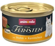 Animoda Drėgnas Kačių Maistas - Animonda Vom Feinsten Mousse Vištiena Ir Triušis 85 g