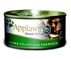 APPLAWS Tuna Fillet with Seaweed in Broth – šlapias kačių maistas – 70g