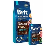 BRIT PREMIUM Dog su ėriena ir ryžiais 15kg