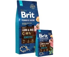 BRIT PREMIUM Dog by Nature Sensitive su ėriena ir ryžiais sausas sausas Maistas šunims su ėriena ir ryžiais, 8kg
