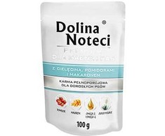 Dolina Noteci Premium su veršiena, pomidorais ir makaronais - šlapias šunų maistas - 100 g