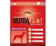 NutraGold Nutra Gold Holistic su ėriena ir ryžiais šunų maistas su aviena ir ryžiais alergiškiems šunims, 15kg