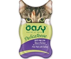 Kačių maistas - Oasy Delicatesse Fine Paté su kalakutiena 85g be glitimo