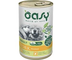 Šunų maistas - Oasy One Protein Adult Medium/Large Pork Wet 400g