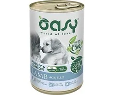 Šunų maistas - Oasy One Protein Puppy &amp; Junior Medium/Large ėriena Wet 400g