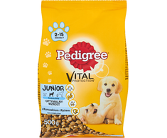 Sausas šunų ėdalas PEDIGREE Junior, su vištiena, 500g