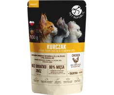 Pet Republic PET RESPUBLIKA Suaugusiųjų vištiena smulkiai pjaustyta - šlapias kačių maistas- 100 g