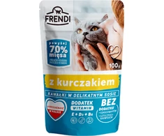 FRENDI Gabaliukai padaže su vištiena - šlapias kačių maistas - 100g