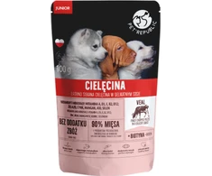 PET REPUBLIC Junior Smulkiai pjaustyta veršiena - Šlapias šunų maistas - 100 g