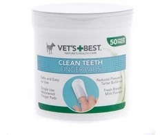 Vet's Best Clean Teeth dantų valymo servetėlės, 50 vnt
