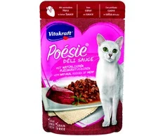 Vitakraft Chovex Sro VITAKRAFT POESIE DELICE, kačių konservuotas pašaras su širdelėmis, 85g, maišelyje