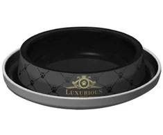 Neslidus dubenėlis naminiams gyvūnams Luxurious Moderna 210ml plastikinis/juodas
