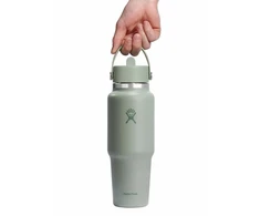 Gertuvė „Hydro Flask“ plataus kamščio, lankstaus šiaudelio dangtelio ir agavos skonio kelioninis butelis, 946 ml
