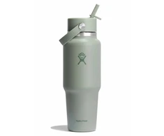 Gertuvė „Hydro Flask“ plataus kamščio, lankstaus šiaudelio dangtelio ir agavos skonio kelioninis butelis, 946 ml