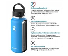 Hydro Flask 1.18l Termo butelis su Flex Cap, platus kakliukas