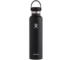 Gertuvė Hydro Flask Standard Mouth Flex šiaudelio formos vandens buteliukas, 700 ml – Juodas