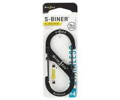 Nite Ize S- Biner SlideLock # 4 juodas nerūdijantis plienas (LSB4-01-R3)