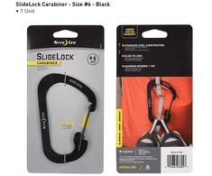 Nite Ize Slidelock #6 karabinas, juodas, 45 kg apkrova