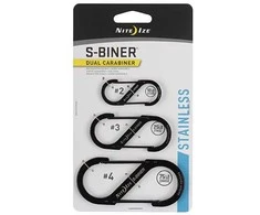 Nite Ize S-Biner Dvigubas kabliukas iš nerūdijančio plieno juodos spalvos 3 dalys (SB234-03-01)