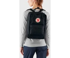 Carruzzo Fjällräven Kånken kuprinė, juoda žygio kuprinė. Medžiagos: Poliamidas, polipropilenas (PP), vinilonas.